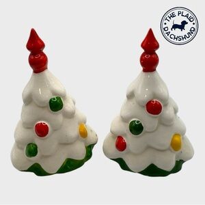 Vintage Christmas Tree Salt and Pepper Shakers